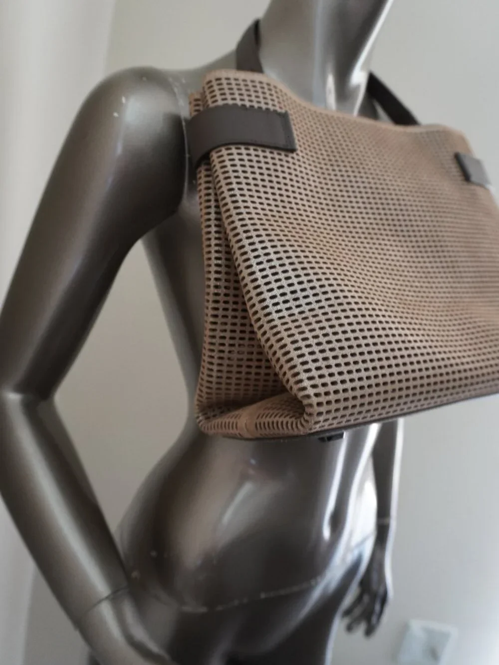 Brunello Cucinelli Essence Bag Brown Metallic Top Handle Monili Crossbody New